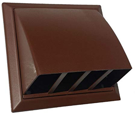 Domus 4902B Cowled Extractor Fan Grille with Damper 100mm / 4 Inch (Brown)