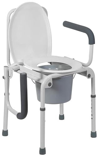 DMI Toilettenstuhl, Stahl, klappbare Armlehnen