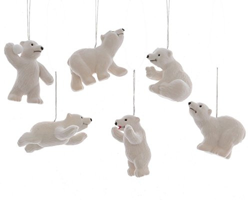 6 Figuren Bär weiß 8,5cm sortiert // Hänger Eisbär polar Weihnachtsschmuck Weihnachtsdeko