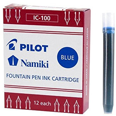 4 PACKS: Namiki IC100 Fountain Pen Ink Cartridge, Blue. 12 Cartridges per Pack (69101)
