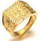 Halukakah ● Gold Segne Alle ● Männlich 18K Gold überzogen Kanji Ring REICHTUM Set Größe verstellbar mit KOSTENLOSER Geschenkpackung