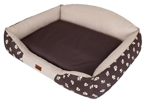 DOGGY Hundebett Beige Krone XXL 110x85cm Königliche Serie