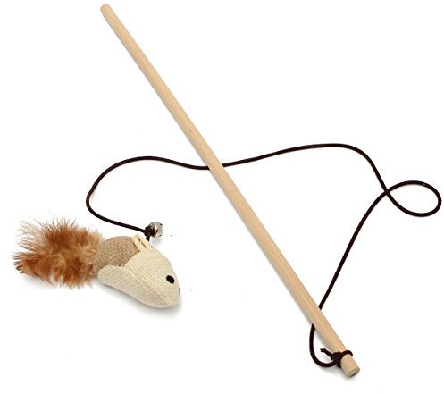 Kungfu Mall Cat Teaser Pet Kitten Toy - Bell, Stick, Feather, Ball & Mice - Interactive Play Toy