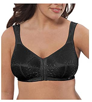 Just My Size Women's Easy on Front Close Wirefree Bra Mj1107, Black, 54D
