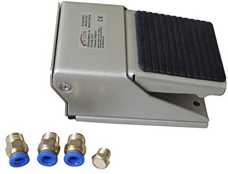 ORAZIO Válvula de Pedal Neumática, 4 Vías 2 Posiciones G1/4 Control de Prensa de Pie Roscado Almohadilla de Aire Interruptor de Pedal Momentáneo con Conectores Rápidos para Equipos de Industriales 214716A