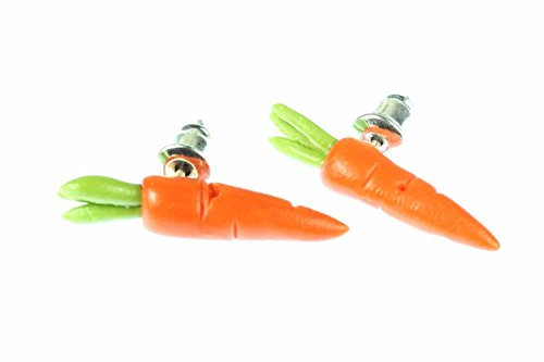Miniblings Karotten Möhren Rübe Ohrstecker Gemüse Möhre 25mm 3D - Handmade Modeschmuck I Ohrringe Stecker Ohrschmuck