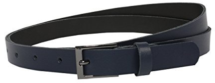 Vascavi Ledergürtel echt Leder, Made in Germany, 2 cm breit und ca. 0.25 cm stark, Gürtel, Hüftgürtel, Jeansgürtel, (110 cm Gesamtlänge 120 cm, Dunkelblau)