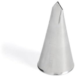 De Buyer - Douille à feuille en inox - Diamètre 3 cm - En Inox, Idéale pour Décorer, Garnir et Remplir, Sans Soudure pour Hygiène Parfaite, S'Adapte aux Poches Pâtissières, Argent