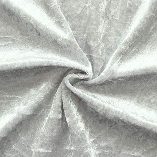 STOFFKONTOR Pannesamt Stoff - Meterware, silber - zum Nähen von Bekleidung, Kostümen, Dekorationen