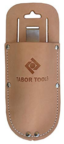 TABOR TOOLS H1E Ledertasche für Gartenschere, Lederetui, Gürteltasche mit Gürtelklammer fur Befestigung am Hosenbund