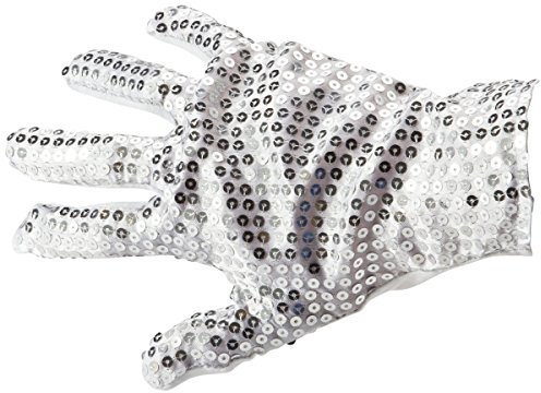 GOODS+GADGETS Popstar Pailletten Handschuhe Michael Jackson Glitzer-Handschuh silber