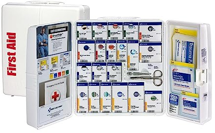 First Aid Only 1000-FAE-0103 SmartCompliance 50-Person OSHA Compliant First Aid Kit for Business, Large Plastic First Aid Cabinet with Medications, 245 Pieces