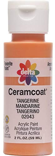 Plaid Delta Ceramcoat Acrylic Paint 2oz-Tangerine - Semi-Opaque