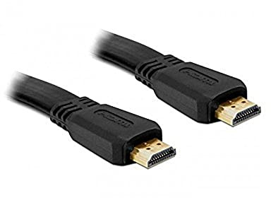 Delock Kabel High Speed HDMI mit Ethernet – HDMI A Stecker > HDMI A Stecker flach 5 m, Schwarz