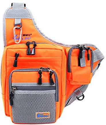 Lixada Angeln Tasche Wasserdichte Beutel 32 * 39 * 12CM (Orange)