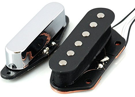 VANSON Vintage 50's AlNiCo V Chrome Pickups for Fender Telecaster Guitars, (VCA) Neck & Bridge (SET, Chrome)