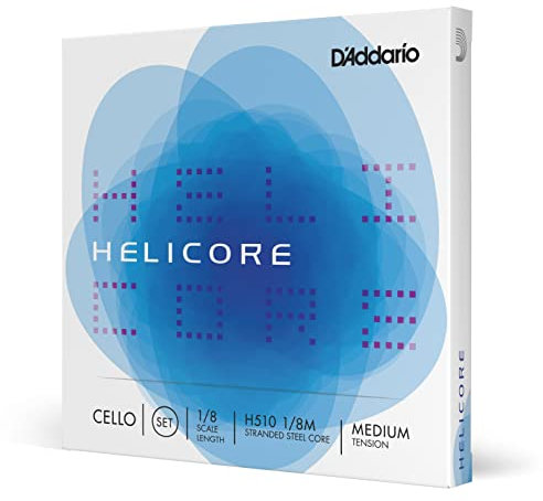 D'Addario H510-1/8M Helicore Cello Saitensatz mehrfach verdrillter Stahlkern 1/8 Medium, Full Set