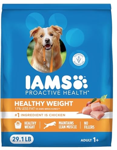 IAMS Proactive Health, Dry Dog Food, Adult Dog Food Dry Recipe for Healthy Weight, with Chicken, 29.1 Lb. Bag