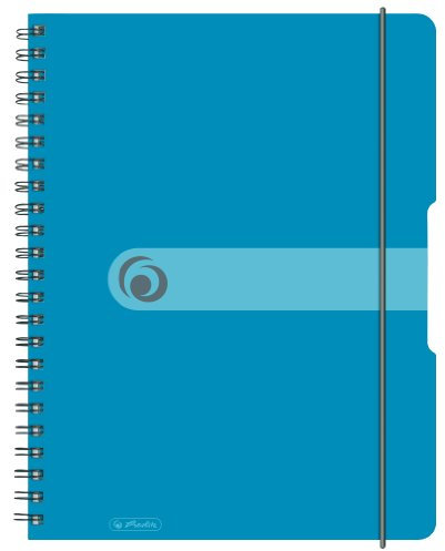 Herlitz 11293073 Spiralblock A4 to go, Holzfreies Papier, 80 Blatt, schwarz (einzel A4, tranparent blau)