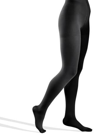 TONUS ELAST 23-32 mmHg Kompressionsstrumpfhose mit Fußspitze, Medizinische Klasse II, KKL 2 Stützstrumpfhose für Damen & Herren (S, 158-170 cm, Schwarz)