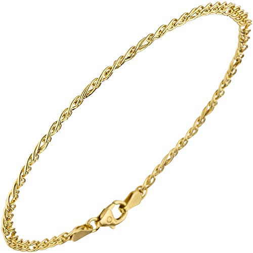 Jobo Damen Zwillings-Panzerarmband 585 Gelbgold 19 cm Gold Armband Goldarmband