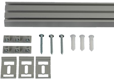 Liedeco Vorhangschiene 3-läufig für Vorhänge, Schiebevorhang Aluminium L 270 cm