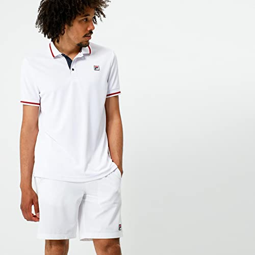 Fila Oberkörper-Bekleidung Polo Button Piro Men Herren Poloshirt, weiß, L