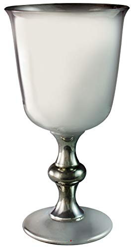I LUV LTD Chalice Pewter Wine Goblet Plain Design Flared Lip Shaped Stem 6