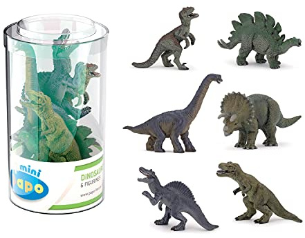 Papo - Mini-Dinosaurierfiguren 6er-Set - 3 Jahre + - Kollektion Dinosaurier - Kreativspiel prähistorische Welt - Geschenkidee Spielzeug für Mädchen und Jungen