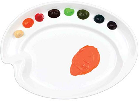 Honsell 52225 - Mijello Kunststoffpalette Peel-Off in Ellipsenform S, ca. 31 x 36,5 cm, Mischpalette mit Spezialbeschichtung, getrocknete Acryl- und Öl-Farbe kann einfach abgezogen werden