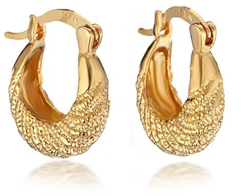 Gemini Ohrstecker (Gelb Gold 18K), Luxusdesign, Muschelform, für gehobene Anläße, beliebt bei Girls & Damen, 1,6 cm Länge