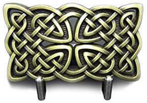 eeddoo® Gürtelschnalle - keltischer Knoten abstrakt - Gold - Classic Belt... (Buckle für Wechselgürtel für Damen und Herren | Belt Frauen Männer Oldschool Rockabilly Metall Biker Western Casino Skull)