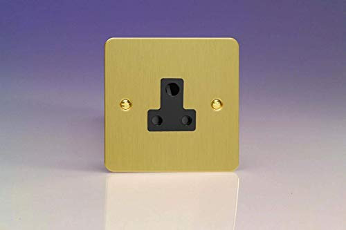 Varilight 1-Gang 5A Round Pin Socket Brushed Brass