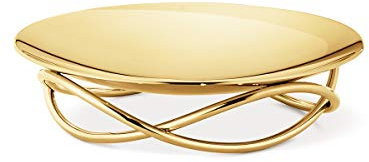 George Jensen Glühen-Teller-Mittel-Gold überzogen, Edelstahl, 31.5 x 31.5 x 4.1 cm