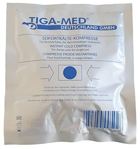TIGA-MED 10 Stück Sofort Kälte Kompressen für Prellungen, Insektenstiche und andere Verletzungen | 15x17cm | vielseitig verwendbar | Medizinprodukt | Einmal Kühlkompressen | Sofortkältekompressen