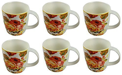 GMMH Jeu de Douilles avec Conception de Tasses de café de la Tasse de Fleur de 400 ML 6 Pcs