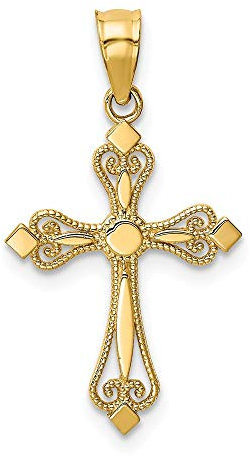 14 ct Gelb Gold Mini Kinder Kreuz Anhänger
