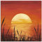 ARTland Wanddeko Glasbilder Wandbild Glas Bild einteilig Quadratisch Natur Strand Küste Sonnenuntergang Ozean Sonne Maritim T4NG