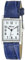 Ravel - Unisex Traditionelle rechteckige Uhr mit klarem Zifferblatt - Silberton/Blau