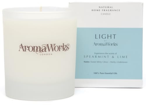 Aromaworks London Candle - Spearmint & Lime, 30cl | Home Fragrance, Spearmint and Lime Scents, Glass Jar, for Tabletops and Living Spaces, Soy Wax, Aromatherapy Candle