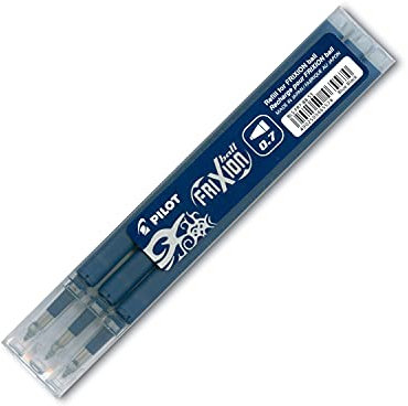 Pilot Pen 2261026F - Ersatzminen Tintenroller Frixion Ball, Stärke 0,7 mm, schwarzblau, radierbar, 3 Stück