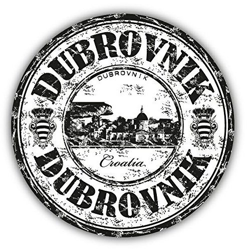 Dubrovnik Croatia Grunge Travel Stamp Hochwertigen Auto-Autoaufkleber 12 x 12 cm