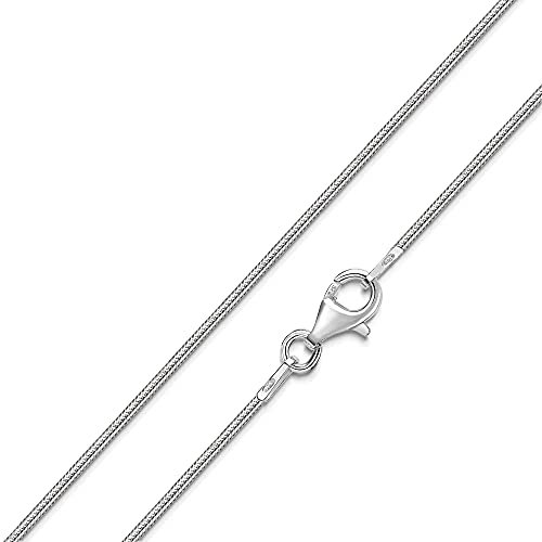 MATERIA Schlangenkette silber 925 - Halskette Damen 1,0mm Silber Kette in 11 Längen 40-120 cm verfügbar #K33, Länge Halskette:50 cm