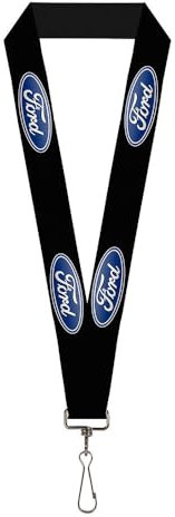 Buckle-Down Unisex Schlüsselband – 2,5 cm – Ford Oval Logo Repeat Schlüsselanhänger, Mehrfarbig, One Size