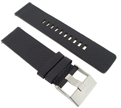Diesel Uhrband Wechselarmband LB-DZ4361 Original Ersatzband DZ 4361 Uhrenarmband Leder 24 mm Schwarz