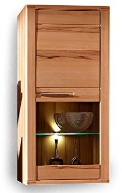 moebel-eins Nestor Plus Hängevitrine, Material Teilmassiv, Kernbuche lackiert