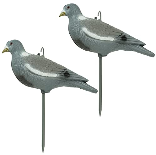 NITEHAWK 2 x Painted Full Body Pigeon Decoy Shell Hunting Shooting Fake Bird Decoying Pack
