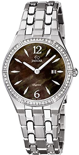JAGUAR SRA.ace.COR.ESF.marrn. Damen Uhr analog Quarzwerk mit Edelstahl Armband J673/2