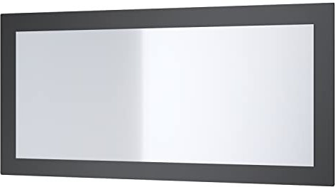 Vladon Spiegel Lima, Made in Germany, Wandspiegel mit Rahmen im modernen Stil, Schwarz matt (89 x 45 cm)