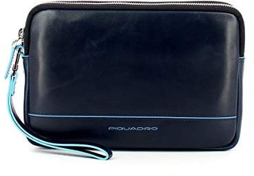 mavi printart Astuccio in Pelle con Cerniera e Laccio Laterale, Borsa con Manico Lungo Uomo, Blu 2, Talla única